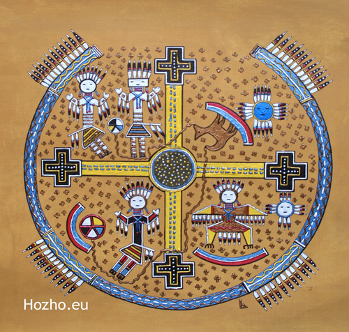 Peintures de sable, de guérison (hozho) Navajos