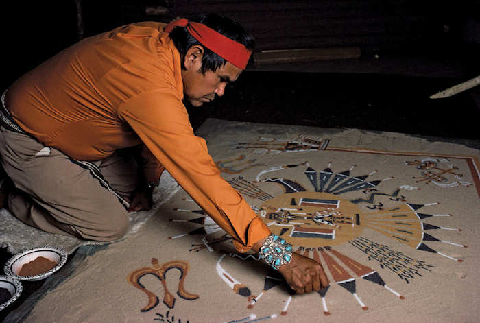 Peintures de sable, de guérison (hozho) Navajos