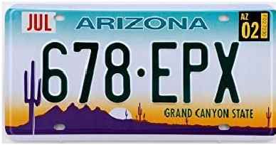 Plaque immatriculation Arizona