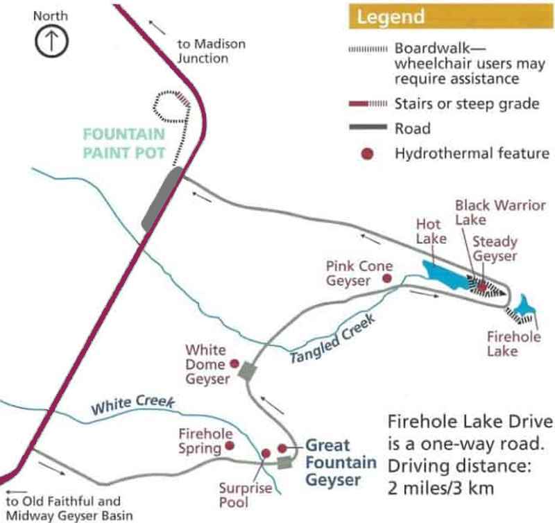 Carte Lower Geyser Basin